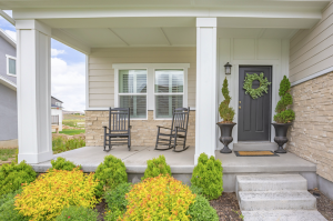 Front door locks at a house in Winfield, Illinois