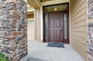 New front door locks at a house in Bolingbrook, Illinois